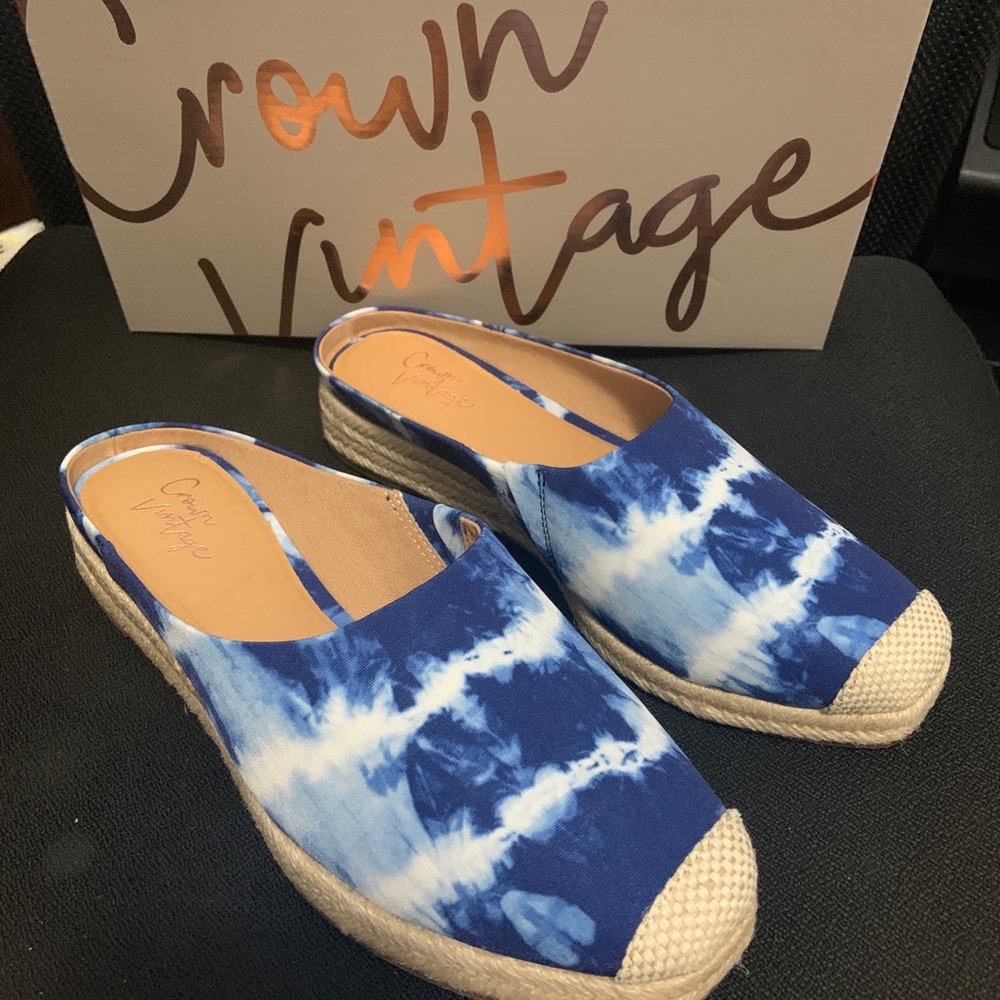 Crown Vintage Women's  Slip On Espadrille Wedge Mule